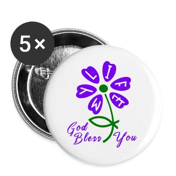 Kirche god bless you - Buttons groß 56 mm (5er Pack) - Weiß - Vorne