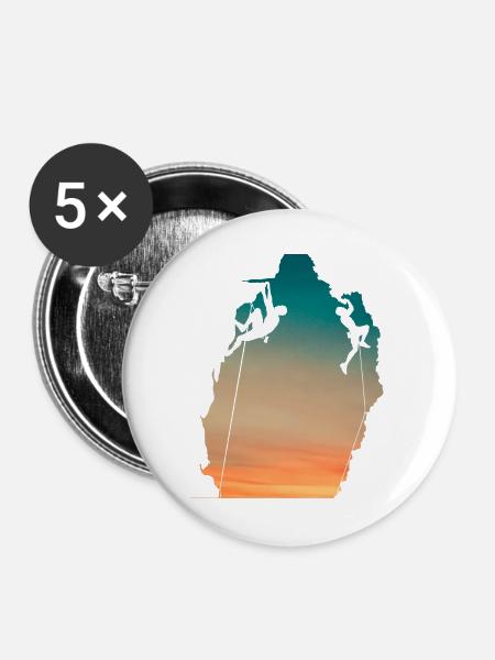 Sunset Cliff Climbers - Buttons groß 56 mm (5er Pack) - Weiß