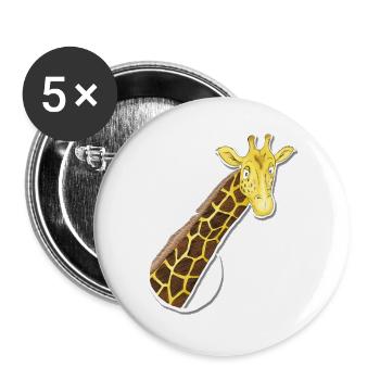 the looking giraffe - Buttons large 2.2''/56 mm (5-pack) - white - Front