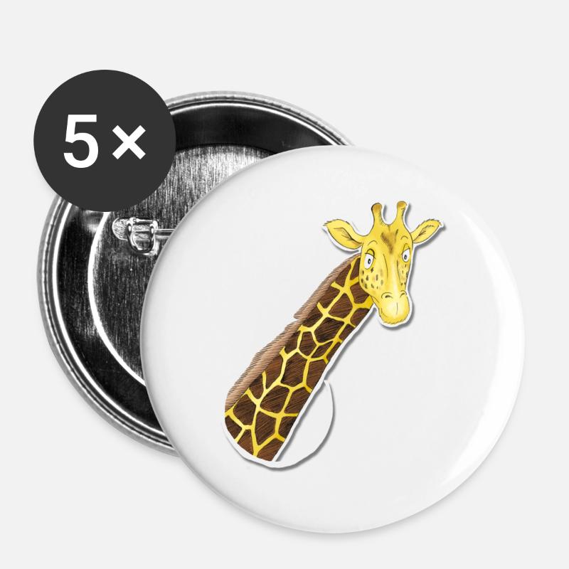 the looking giraffe - Buttons large 2.2''/56 mm (5-pack) - white