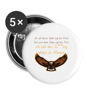 Adler im Himmel - Buttons groß 56 mm (5er Pack) - Weiß - Vorne