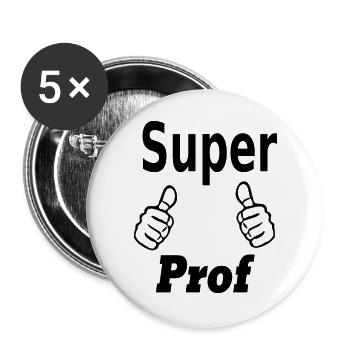 cadeau professeur - Lot de 5 grands badges (56 mm) - blanc - Devant