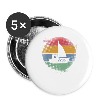 Sailboat Sailor Sailing Kids Motif - Buttons large 2.2''/56 mm (5-pack) - white - Front