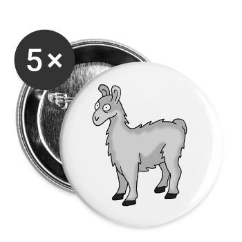 Lama - Buttons groß 56 mm (5er Pack) - Weiß - Vorne