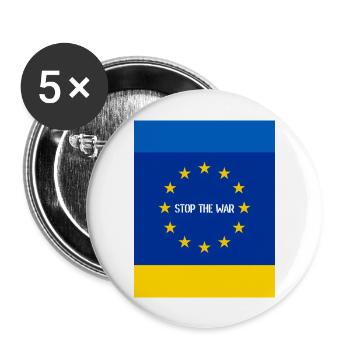 Ukraine - Lot de 5 grands badges (56 mm) - blanc - Devant