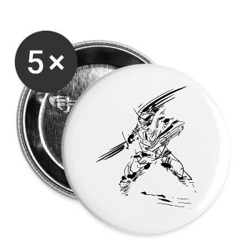 Sketch Warrior - Buttons large 2.2''/56 mm (5-pack) - white - Front