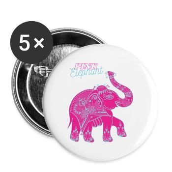 Pink_Elephant - Buttons groß 56 mm (5er Pack) - Weiß - Vorne