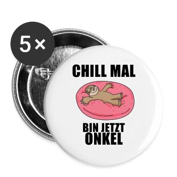 Neffe Onkel Spruch Geschenk - Buttons groß 56 mm (5er Pack) - Weiß - Vorne