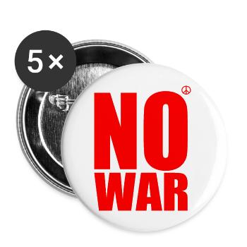 No war - Buttons groß 56 mm (5er Pack) - Weiß - Vorne