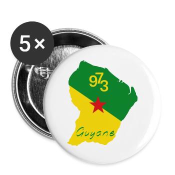 Guyana - Buttons large 2.2''/56 mm (5-pack) - white - Front