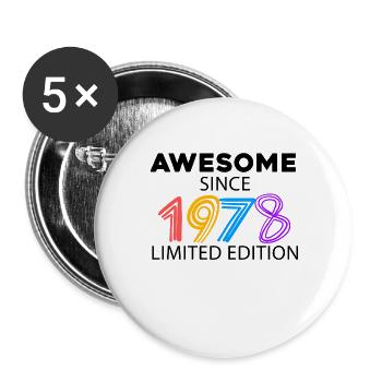 Fantastic since 1978 - born in 1978 - Buttons large 2.2''/56 mm (5-pack) - white - Front