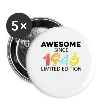 Fantastique depuis 1946 - né en 1946 - Lot de 5 grands badges (56 mm) - blanc - Devant