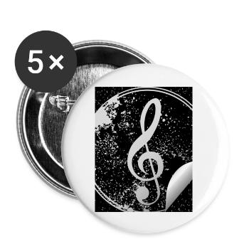 Music - Buttons groß 56 mm (5er Pack) - Weiß - Vorne