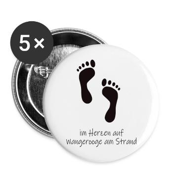 Im Herzen auf Wangerooge - Buttons groß 56 mm (5er Pack) - Weiß - Vorne