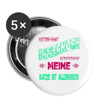 witzig spruch seekatze bday perserkatze lustig - Buttons groß 56 mm (5er Pack) - Weiß - Vorne