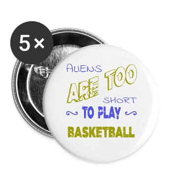 sports jokes basketball dad birthday present idea - Buttons groß 56 mm (5er Pack) - Weiß - Vorne