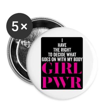 Le pouvoir des filles - Lot de 5 grands badges (56 mm) - blanc - Devant