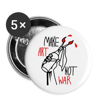 Make Art not War. Artists against war. - Buttons large 2.2''/56 mm (5-pack) - white - Front