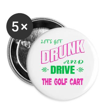 drôle d’animaux golfapparel citation golf swing drôle - Lot de 5 grands badges (56 mm) - blanc - Devant