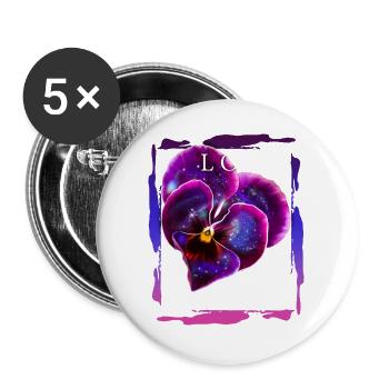 Love matters Blume Valentinstag Romantiker Spruch - Buttons groß 56 mm (5er Pack) - Weiß - Vorne