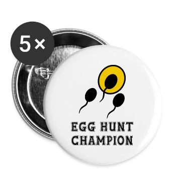 EGG HUNT CHAMPION - Buttons large 2.2''/56 mm (5-pack) - white - Front