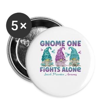 Gnome One lutte contre la prévention du suicide - Lot de 5 grands badges (56 mm) - blanc - Devant