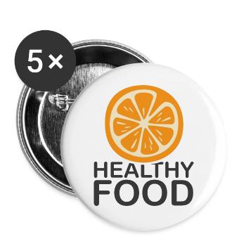 orange fruit fruits healthy eating symbol icon - Buttons large 2.2''/56 mm (5-pack) - white - Front