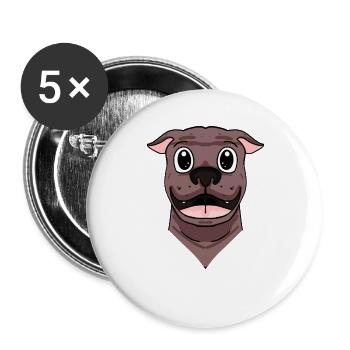 Propriétaire de chien American Terrier Head - Lot de 5 grands badges (56 mm) - blanc - Devant