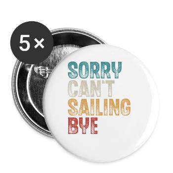 Sailing Sailor Sailboat Retro Vintage - Buttons large 2.2''/56 mm (5-pack) - white - Front
