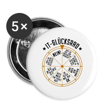 IT Support Glücksrad Service Desk IT Helpdesk Nerd - Buttons groß 56 mm (5er Pack) - Weiß - Vorne
