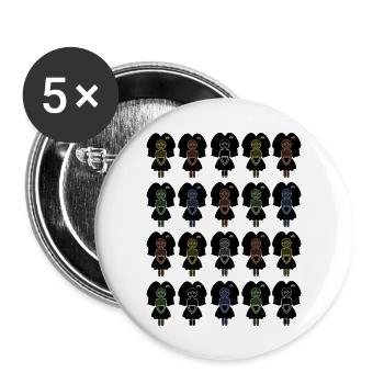 Alsatian Multicolored 100% - Buttons large 2.2''/56 mm (5-pack) - white - Front