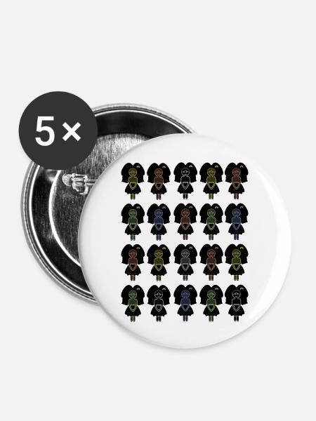 Elsässer Mehrfarbig 100% - Buttons groß 56 mm (5er Pack) - Weiß