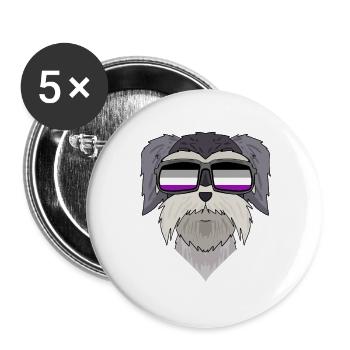 Asexuell Lgbt Schnauzer Hund Asexualität - Buttons groß 56 mm (5er Pack) - Weiß - Vorne