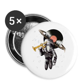 Galactic Music Astronaut with Turntable - Buttons large 2.2''/56 mm (5-pack) - white - Front