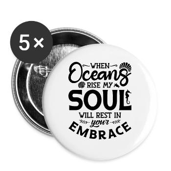 Apnéistes plongeurs Apnée Idée cadeau d’apnée - Lot de 5 grands badges (56 mm) - blanc - Devant