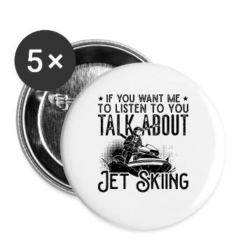 Jetski Holiday Water Sports Sea Summer Gift Idea - Buttons large 2.2''/56 mm (5-pack) - white - Front