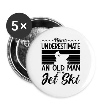 Jetski Holiday Water Sports Sea Summer Gift Idea - Buttons large 2.2''/56 mm (5-pack) - white - Front