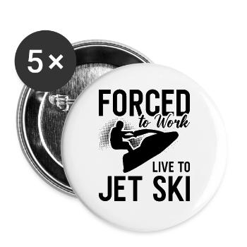 Jetski Water Sports Sea Holiday Summer Gift Idea - Buttons large 2.2''/56 mm (5-pack) - white - Front