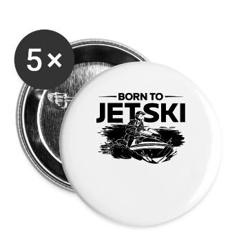 Jetski Water Sports Sea Summer Holiday Gift Idea - Buttons large 2.2''/56 mm (5-pack) - white - Front