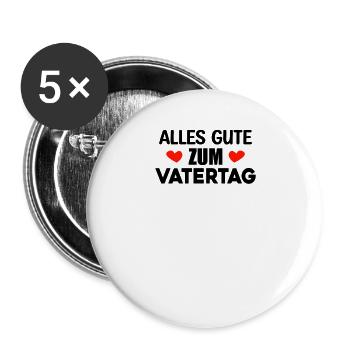 Vatertag Geschenk - Buttons groß 56 mm (5er Pack) - Weiß - Vorne