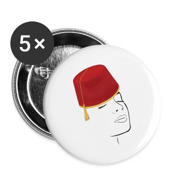 Tarbouchi - Lot de 5 grands badges (56 mm) - blanc - Devant