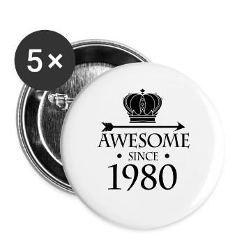 Né en 1980 - Fantastique depuis 1980 - Lot de 5 grands badges (56 mm) - blanc - Devant