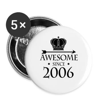 Jahrgang 2006 - Fantastisch seit 2006 - Buttons groß 56 mm (5er Pack) - Weiß - Vorne