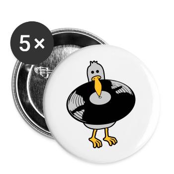 Party Seagull Vinyl Record - Buttons large 2.2''/56 mm (5-pack) - white - Front