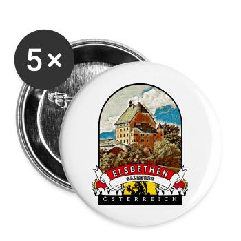 Salzburg Elsbethen Österreich Souvenir - Buttons groß 56 mm (5er Pack) - Weiß - Vorne
