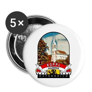 Salzburg Koppl Österreich Souvenir - Buttons groß 56 mm (5er Pack) - Weiß - Vorne