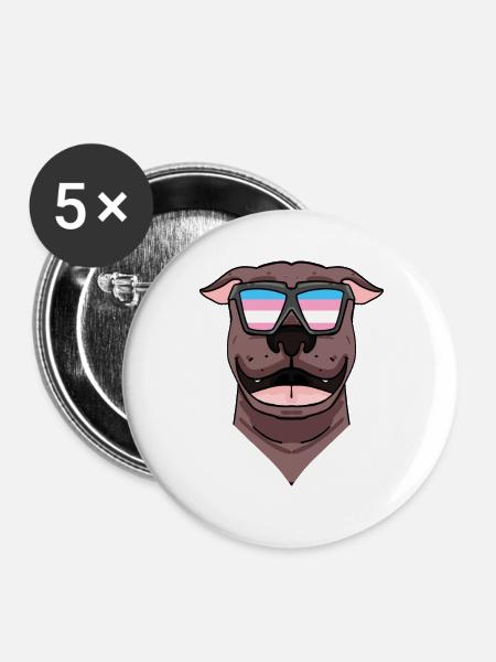 American HUnd - Buttons groß 56 mm (5er Pack) - Weiß