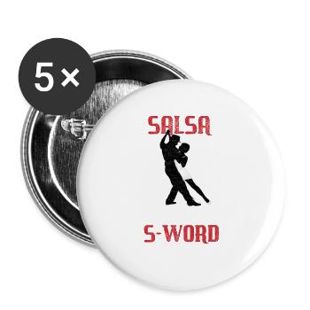 Salsa Dance Salsa Tanz - Buttons groß 56 mm (5er Pack) - Weiß - Vorne