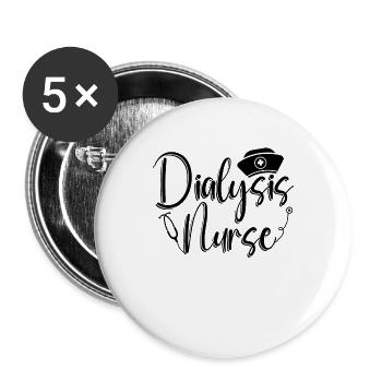 Dialysetechniker Nephrologie Dialyse Geschenkidee - Buttons groß 56 mm (5er Pack) - Weiß - Vorne