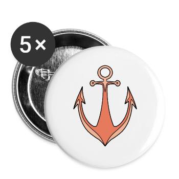 Ancre - Lot de 5 grands badges (56 mm) - blanc - Devant